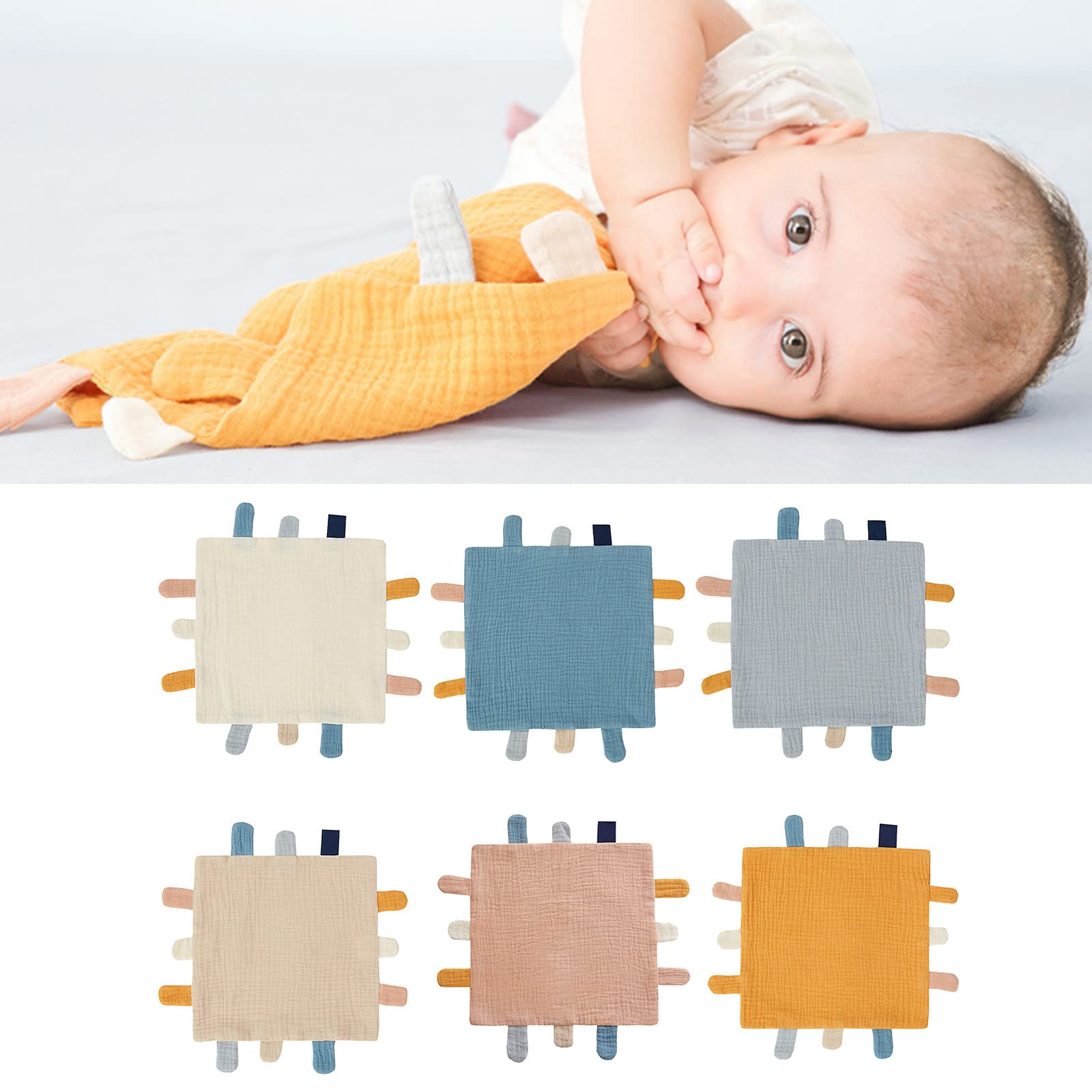 Baby Security Blanket Muslin Baby Lovey for Boy Girl Unisex Cotton Soft Lovie- Baby Babies Newborn