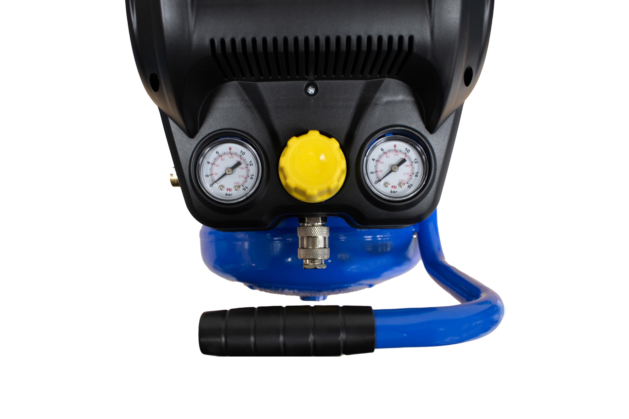 Goodyear - Compresseur sans huile 24 litres 220 V - 240 V. Capacité d'aspiration 140 litres/minute. 2 800 tr/min. Pression nominale 8 bars. Filtre en plastique à faible bruit. Bruit moyen de 79 dB