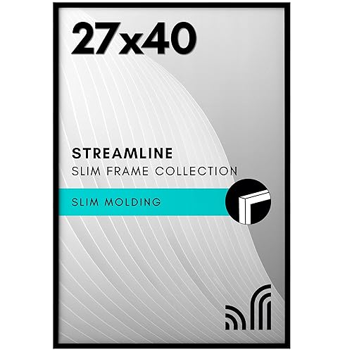 Americanflat 27x40 Picture Frame with Polished Plexiglass - Streamline Collection