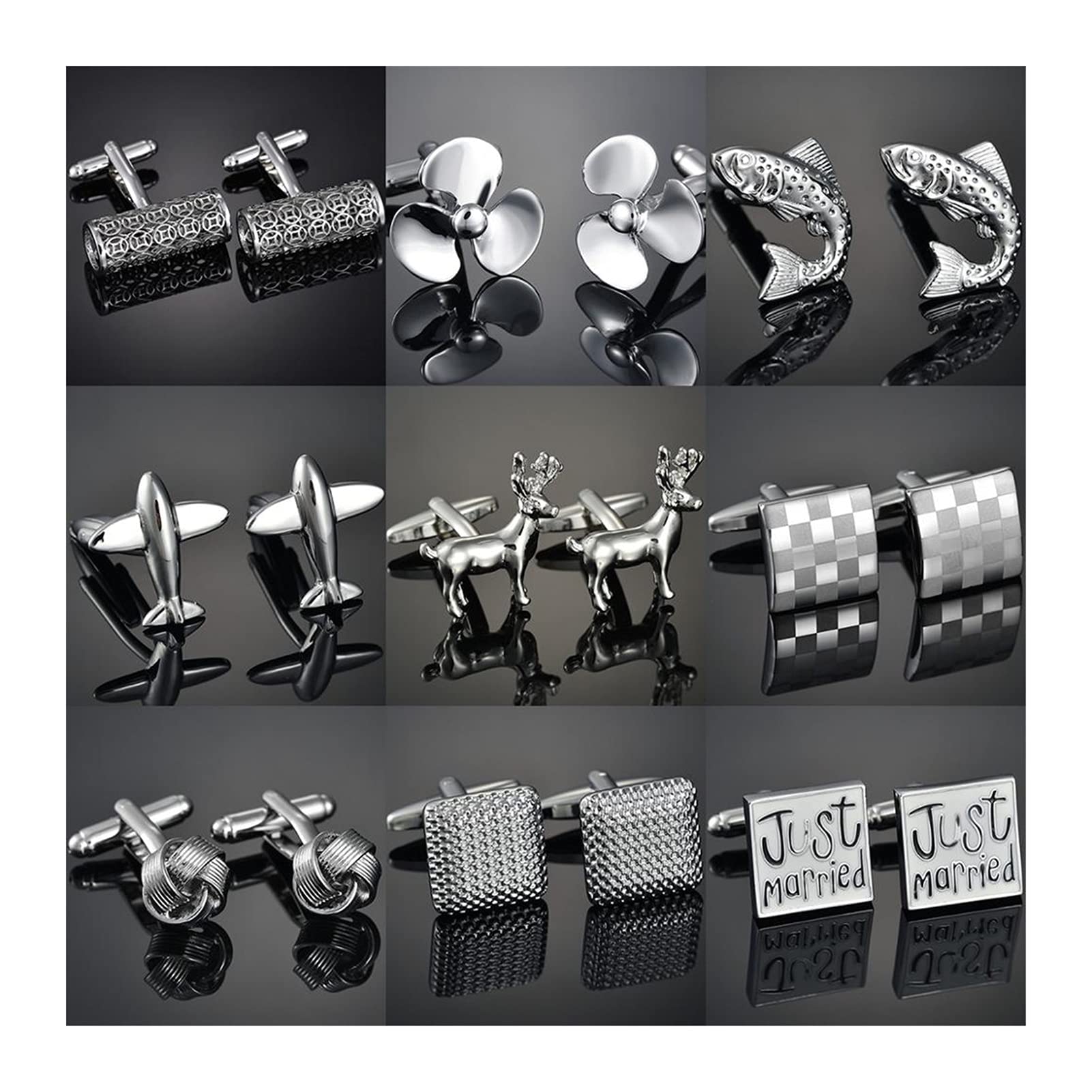 Gemelos para Camisa, puños para Hombre, botón de Enlace, Dorado, de Lujo, Informal, para Boda (A 15)