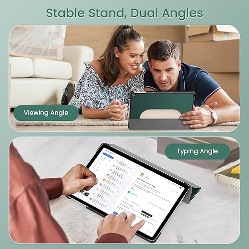 Miniatura 4 de MoKo Funda para tableta Google Pixel 2023, diseño plegable, ultra fina y delgada, de cuero TPU, protector completo, funda con soporte triple