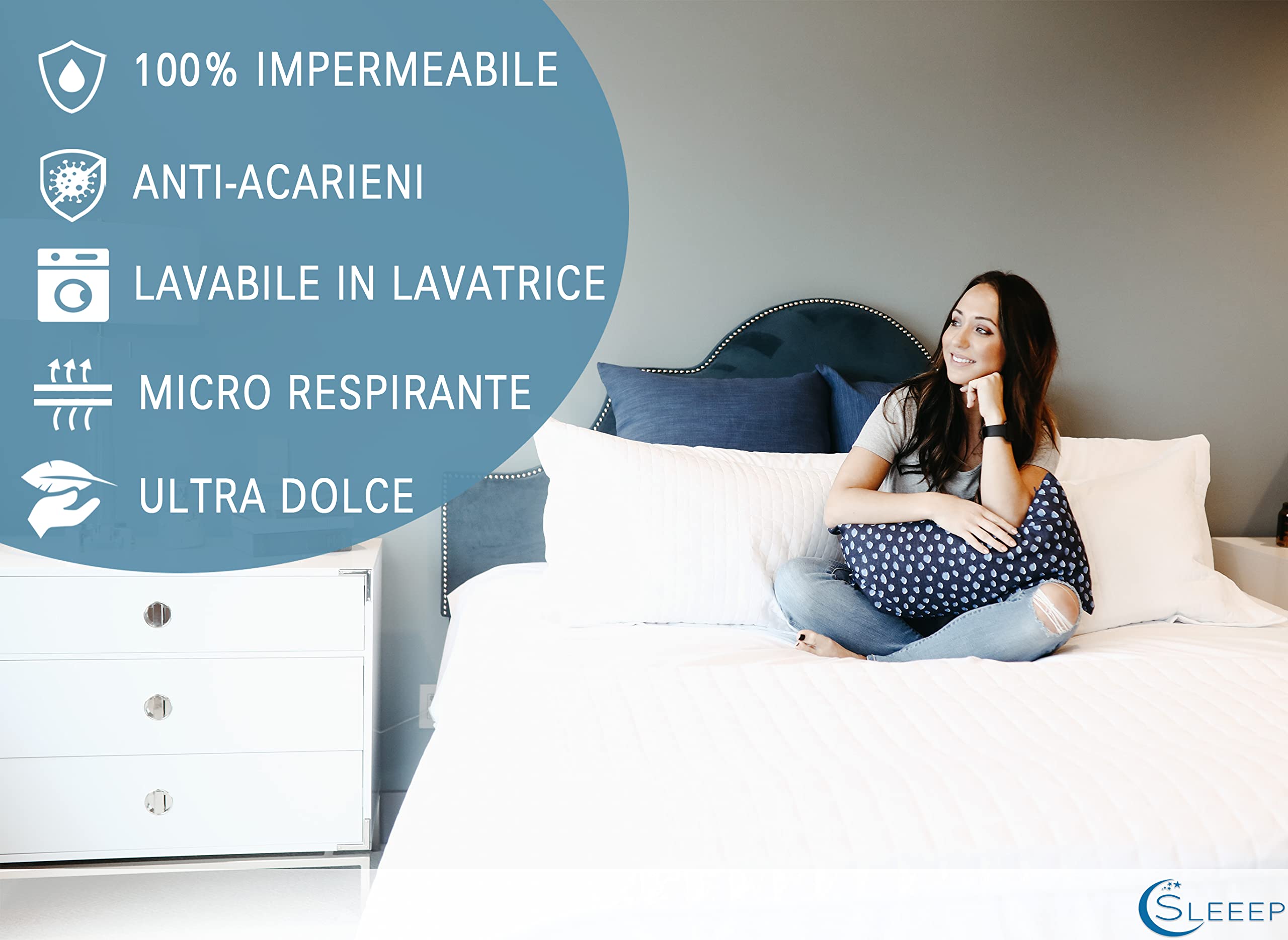 Coprimaterasso Singolo Impermeabile 90x190, antiacaro sotto con angoli ipoallergenici, anti-acaro ecologico in fibra di bambù, ultra morbido, non usa e getta, silenzioso, morbido,
