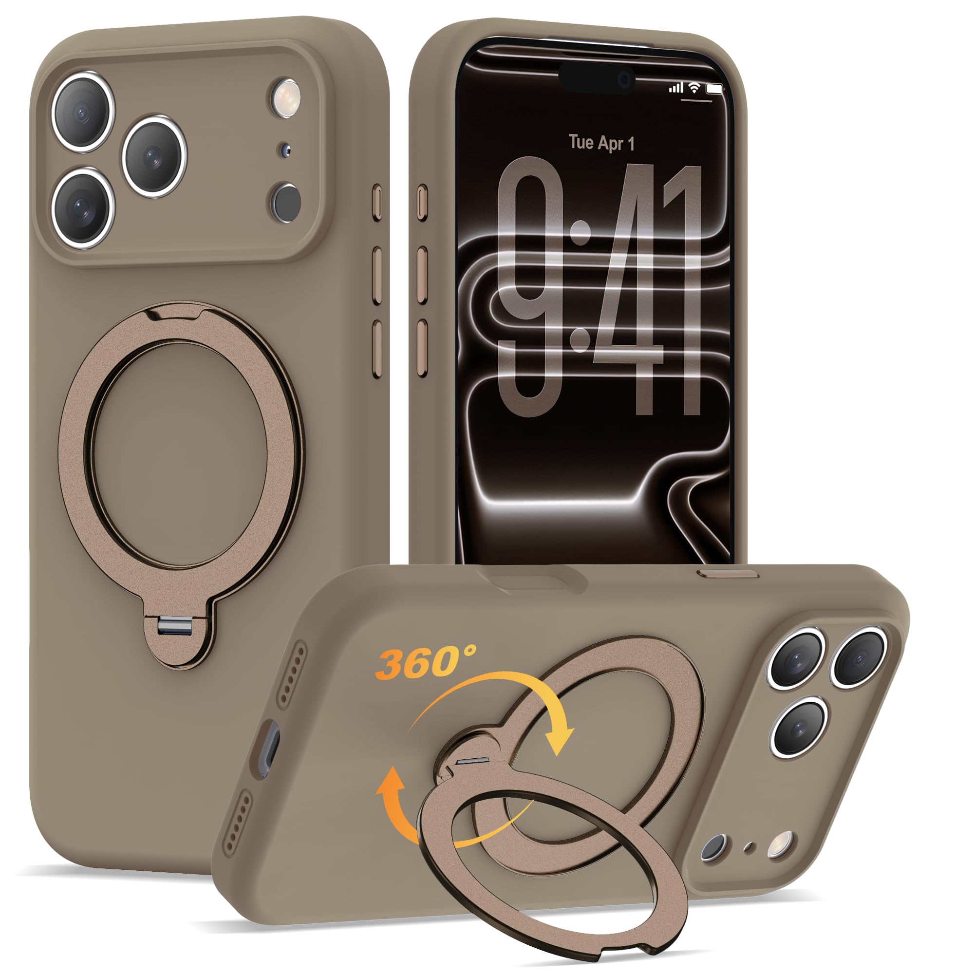 Coque iPhone 17 Pro Max compatible Mag-Safe antichoc doré désert - 8