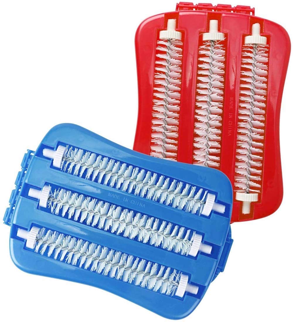 AKRIZAHandheld Plastic Carpet Roller Cleaning Brush with Dust Crumb Collector for Carpets, Car Seats, Table Linen, Sofas (Pack of 2)