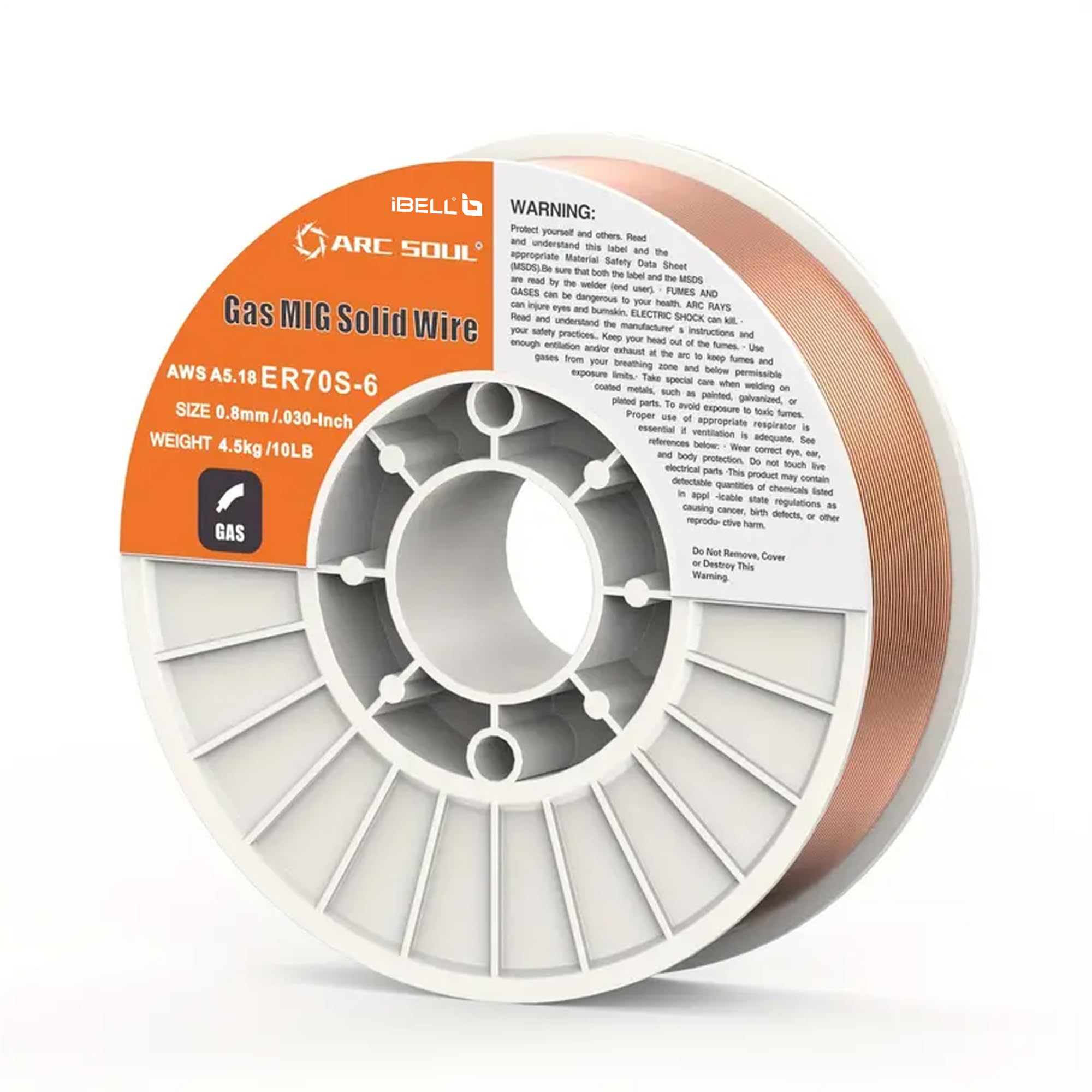 IBELL ARC SOUL Er70s-6.030inch/0.8mm,(4.9kg) Spool, Professional Grade Mild Steel MIG Welding Wire, Low Splatter, Gas Shielded, All Position Welding Material, Suitable for IBELL M250 Pro / M220-81 Wel