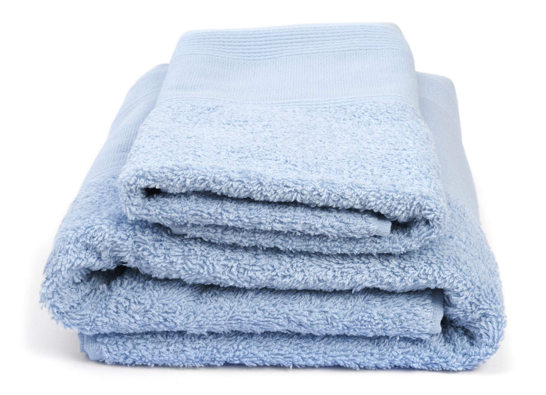 Filet Ago.fil S.r.l. Hand Towel Set (1+1) to Embroider Couple, 100% Cotton, Sky, 60 x 105 - 40 x 60 cm, 60X105 - 40X60 - Image 2