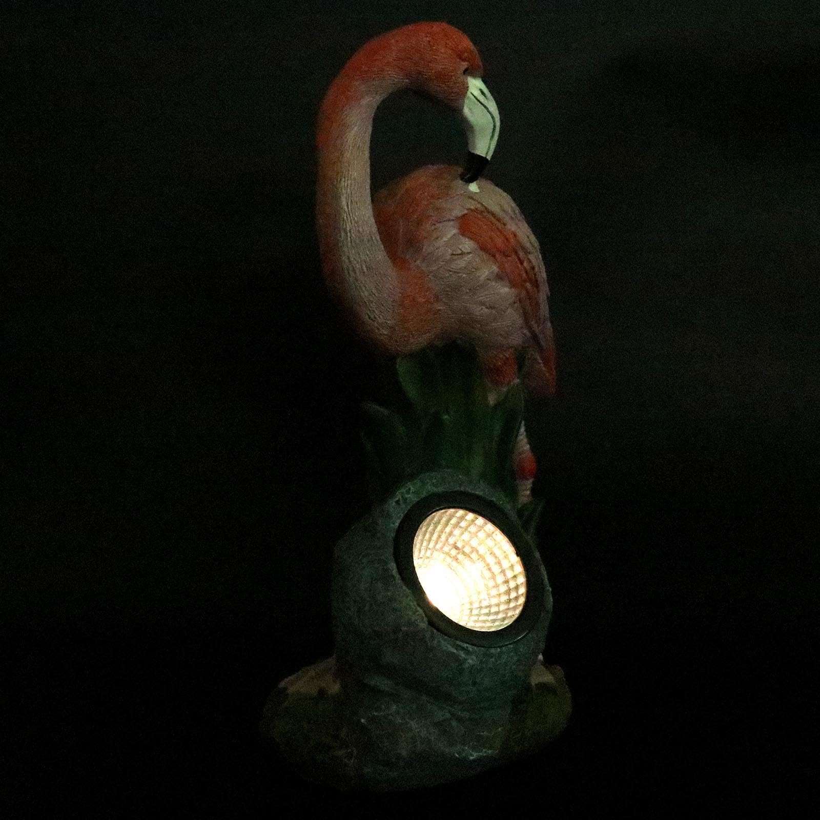 Ciieeo Decorazione Fenicottero Solare in Resina Rosa per Giardino e Casa