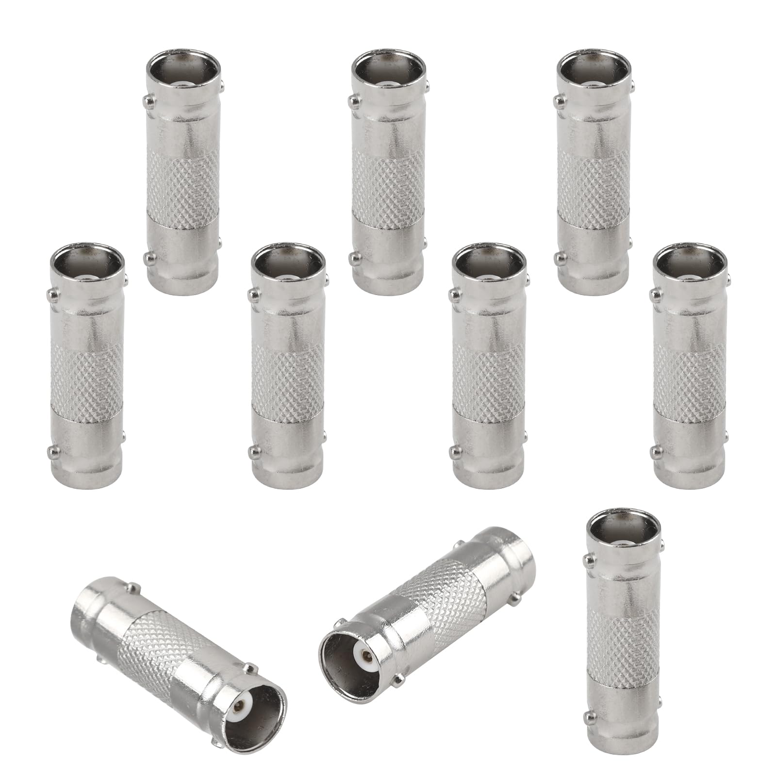 IBEIKE 10PCS BNC Female to Female Coupler Connector Adapter, BNC in Line Adaptor BNC Female to Female Coupler Connector for CCTV Camera Video SDI/BNC Cable Joining Extension