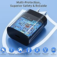 Vista 3 de Type C Charger Fast Charging for Samsung 25W Fast Charger, 2-Pack PD/PPS USB C Fast Wall Charger Block with 6FT Type C to Type C Cable for Samsung