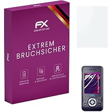 atFoliX Plastic Glass Protective Film compatible with Sony-Ericsson W580i, 9H Hybrid-Glass FX Screen Protector