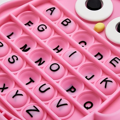 Miniatura 5 de Juguete sensorial de burbujas para presionar, juguete de silicona para aliviar el estrés, ABC alfabeto en forma de búho, herramientas educativas de