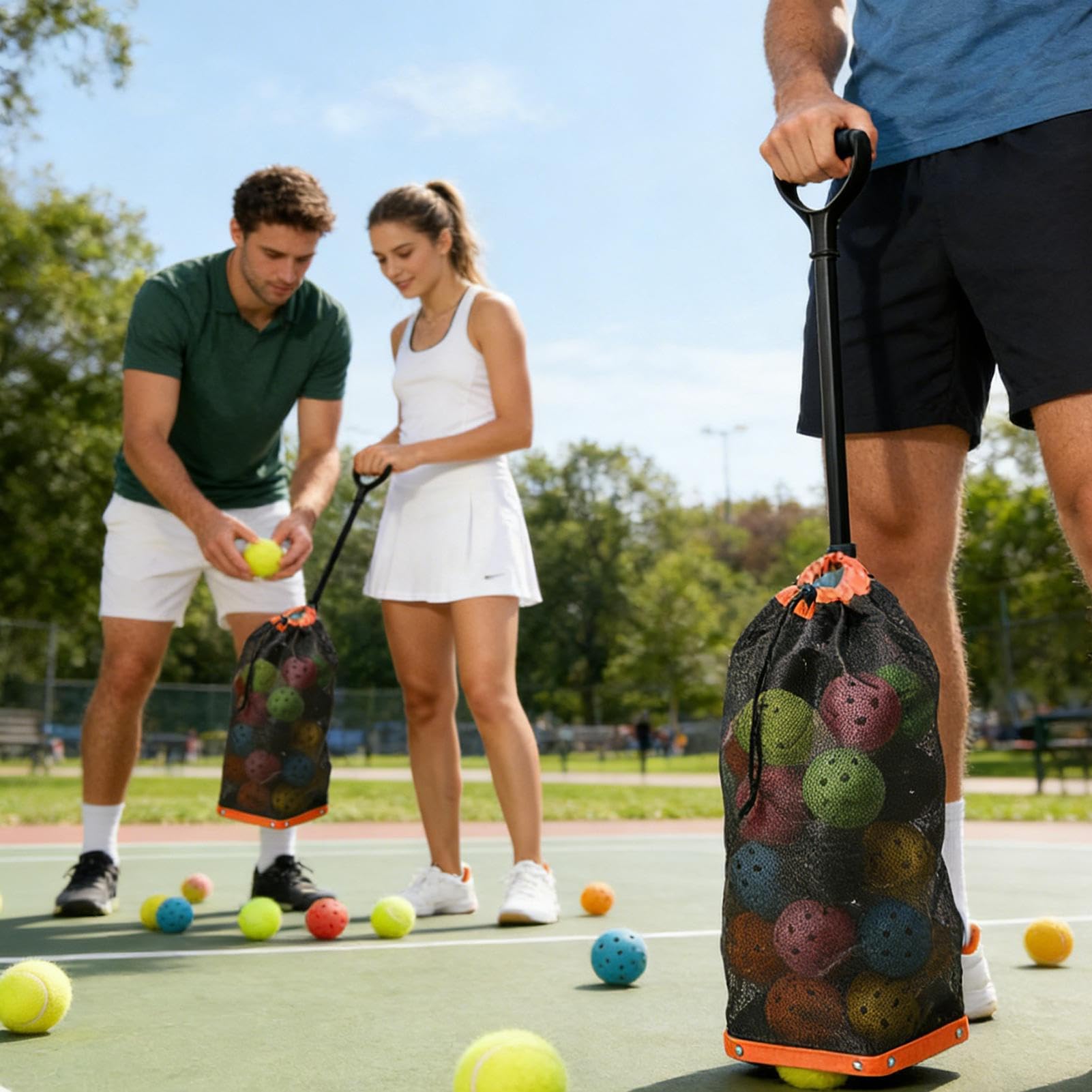Generico Raccogli Palle da Manico Telescopico Comodo | Cesto da Raccolta per Uomini Donne Ragazzi Giovani Ciclisti Golfisti