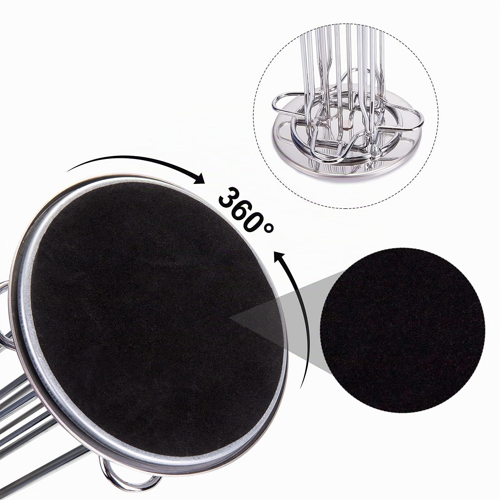 YGJT Porta Capsule Per Nespresso, Porta Cialde Per Nespresso 40 Pezzi Caffè Capsule，Portacapsule Girevoli a 360 Gradi Acciaio Inossidabile, Ufficio & Cucina 11.5x11.5x39cm (Argento Cromato)