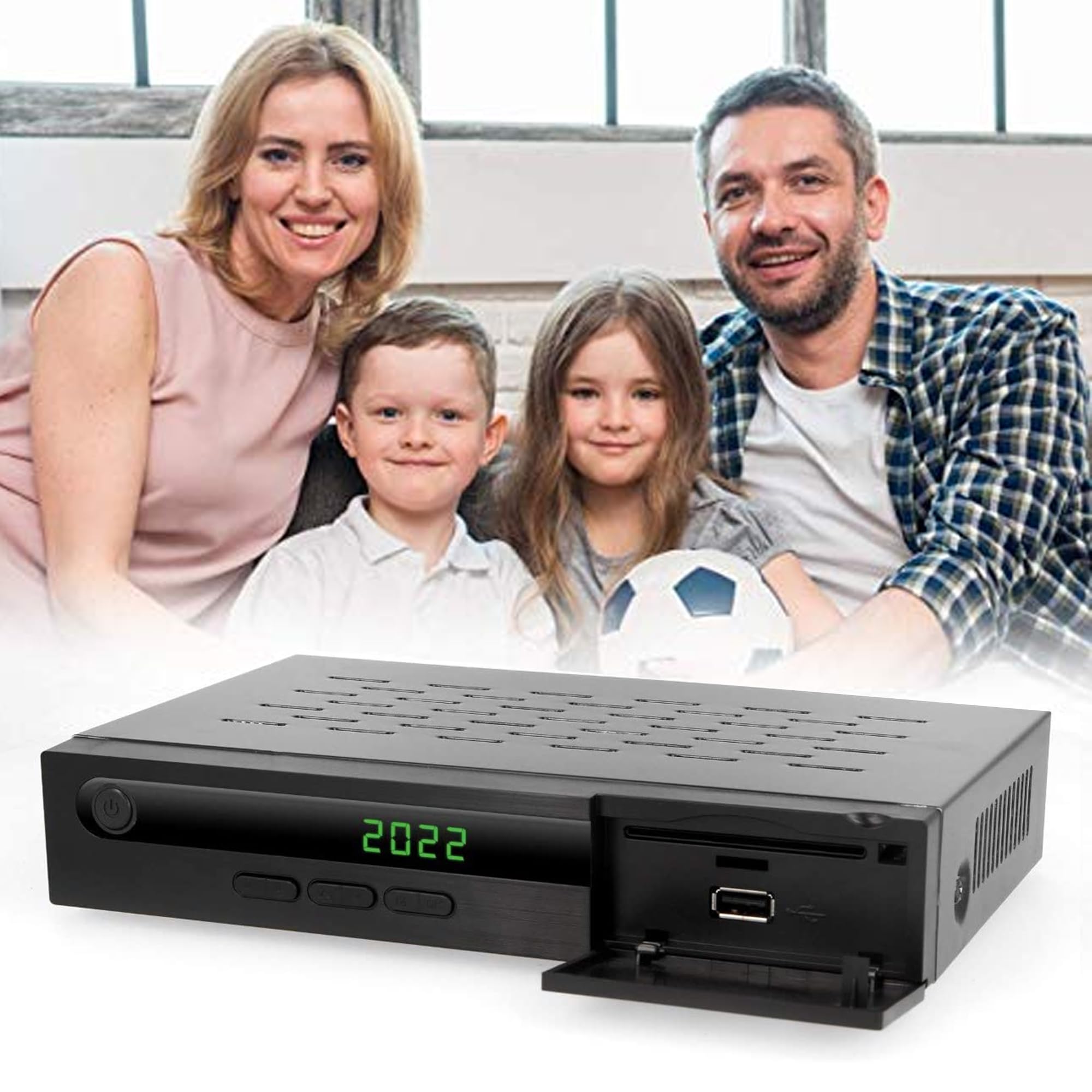 Leyf Satellite Receiver Digital Satellite Receiver (HDTV, DVB-S/DVB-S2, HDMI, SCART, 2X USB, Full HD 1080p) [Pre-Programmed for Astra, Hotbird and Türksat] + HDMI Cable
