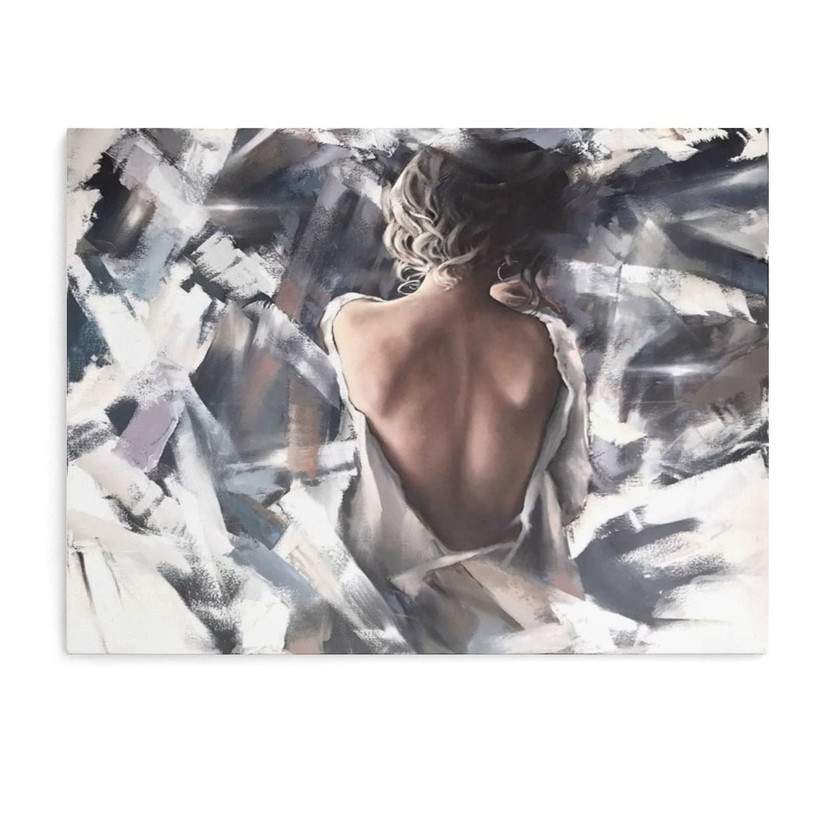 Amazon.com: Pintura al óleo de pelo corto para niña, espalda desnuda, arte  de pared sexy, impresionista, decoración de cueva, lienzo impreso, cuadro  de arte de pared para decoración familiar del hogar, 12