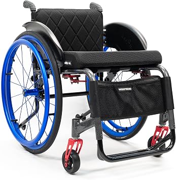 Sports Wheelchair, Adult Manual Wheelchair Ultra-Light Aluminum Alloy Wheelchair with Quick Release Rear Wheels & Anti-Tip Wheels,Transport Wheelchair,264 lbs CapacitySeat width 45cm/17.7 inches,C