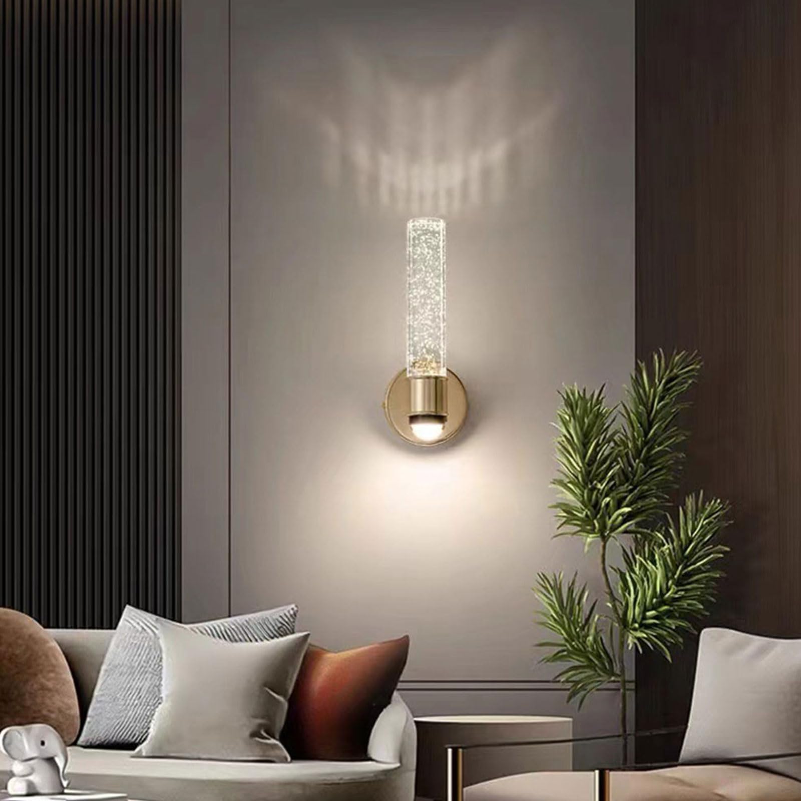 Lámparas de Pared para Interiores Lámparas de Pared Led de Cristal para Estudio Luz de Noche para Sala de Estar Y Dormitorio Paquete de 1 O 2