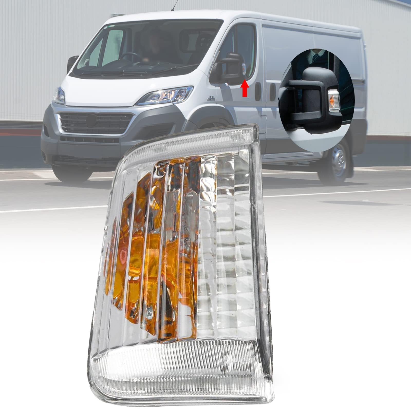 2x Indicatori di Direzione per Specchietto Retrovisore Destro Sinistro Compatible con Peugeot Boxer Citroen Jumper Fiat Ducato 6325H4 6325H3