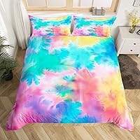 Vista 11 de Erosebridal Funda de edredón de color marrón y blanco tamaño individual, diseño de grafiti ombré para niños y niñas, funda de edredón de acuarela