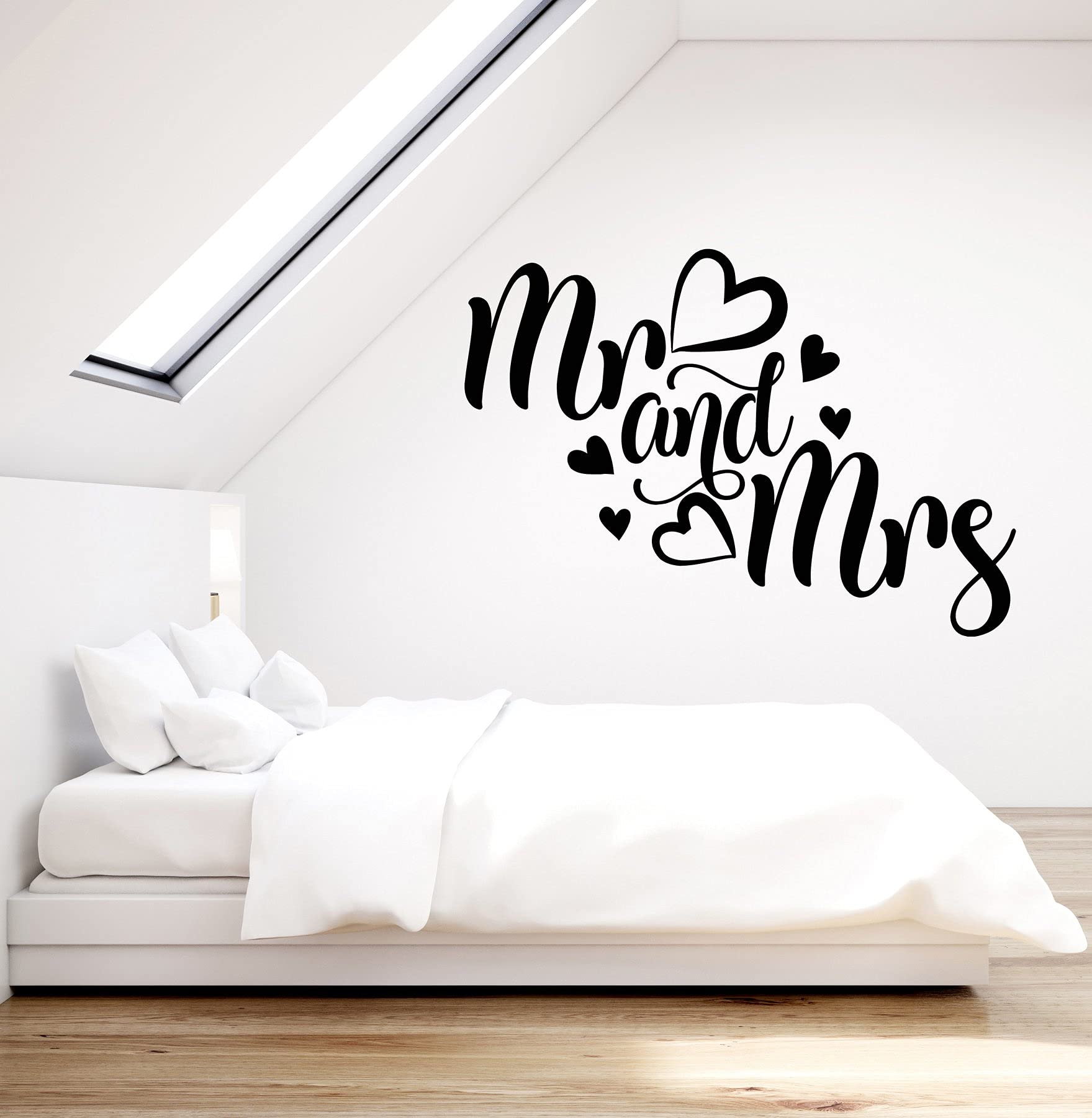 VVWV Mr Mrs Love Wall Stickers Quotes Couples Bedroom Home Living Room Decoration Restaurant Vinyl Decals Wall Decoration L X H 55 X 30 Cms