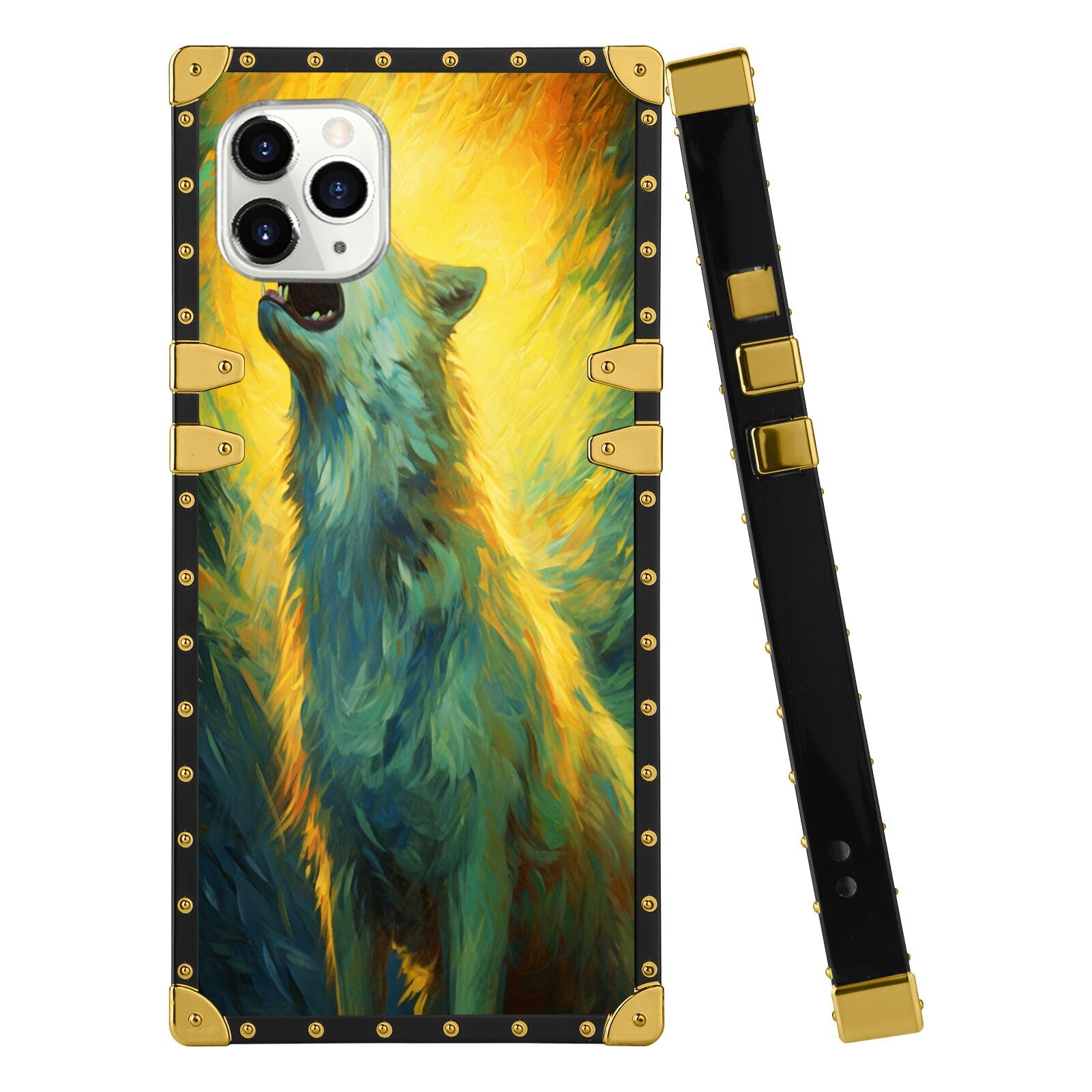 DAFEI Square Case for iPhone 11 Pro with Wolf Art-aa32 Pattern Slim Shockproof Protective Mobile Phone Case