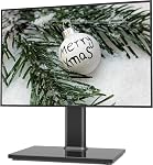 Universal Swivel TV Stand - Table Top TV Stand for 27-60 inch LCD LED TVs - Height Adjustable TV Base Stand with Tempered Glass Base & Wire Management, VESA 400x400mm HT06B-002