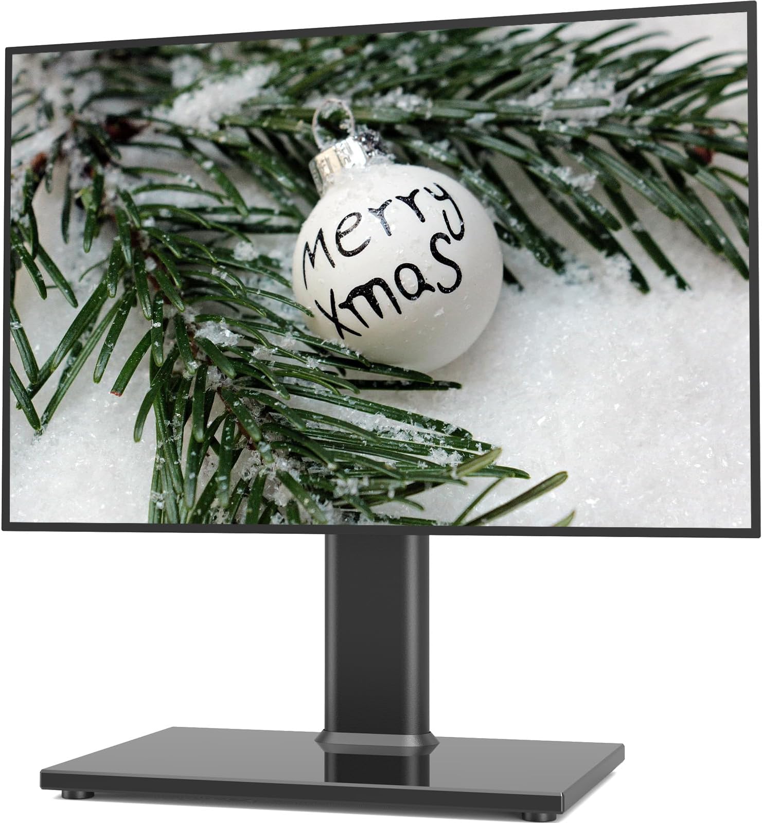 Universal TV Stand Base for 27 to 60 inch TVs, Table Top TV Stand with 9 Level Height Adjustable, Holds up to 88lbs Screens