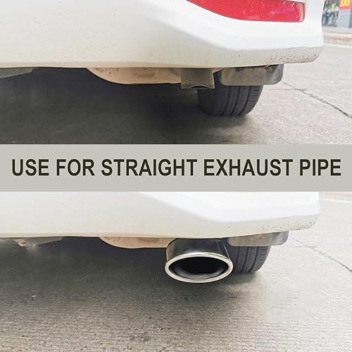 Miniatura 5 de Punta de escape de automóvil de acero inoxidable, 2.5 a 3.3 pulgadas, decoración ajustable para automóvil, acabado cromado, punta de escape para