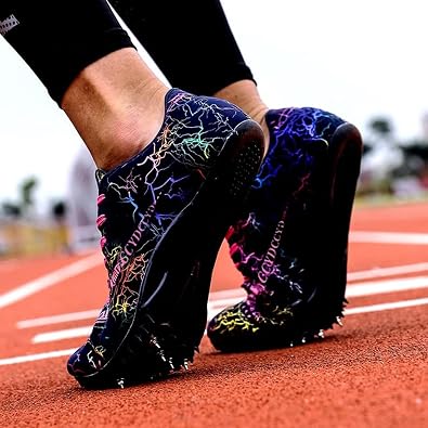Men's Track Spike Shoes Lightweight Breathable Running Sneakers for Distance Sprinting Athletic Training Jumping Track and Field Suitable for Women and Girls