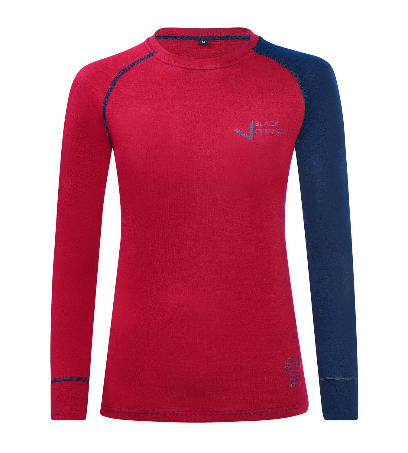 Black Crevice Maglia A Manica Lunga, Donna, Lana Merino Maglia Donna