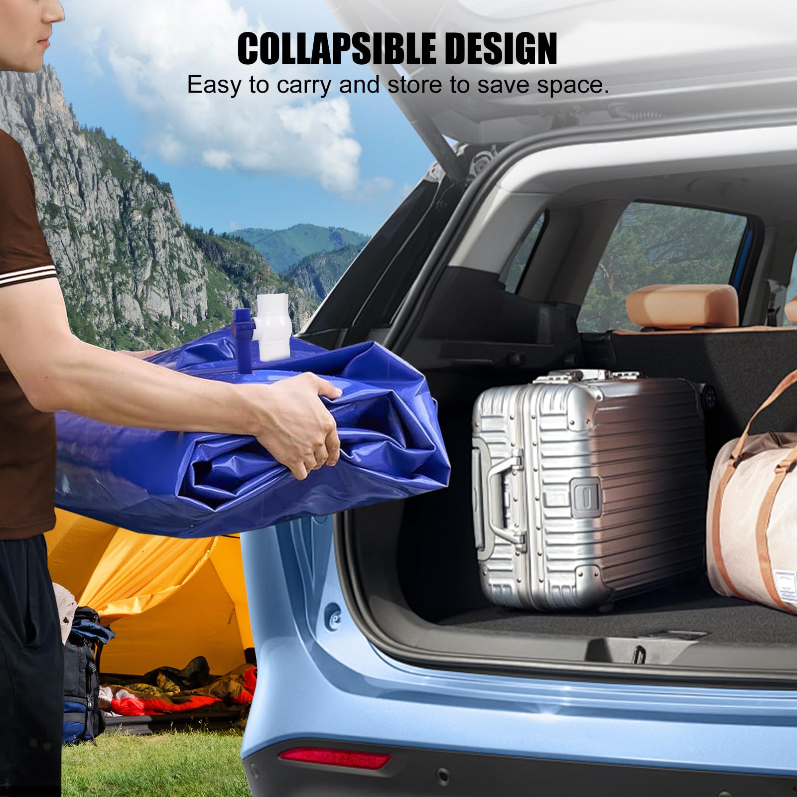Réservoir d'eau Pliable et Portable, Conteneur de Rangement pour Camping, Urgence Eau, Prévention Incendie