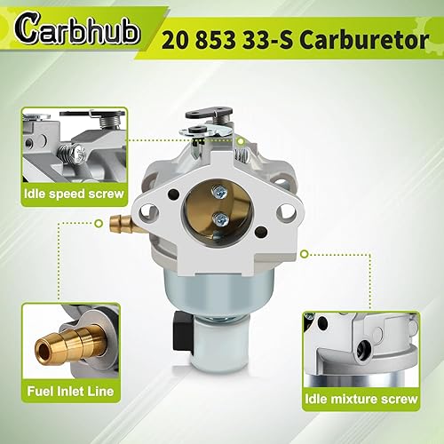 Miniatura 4 de Carbhub Carburador de motor 20 853 33-S para Kohler 20 853 01-S SV590 SV591 SV600 SV601 SV610 SV620 CV490 CV491 CV492 CV493 19-22HP Carburador de