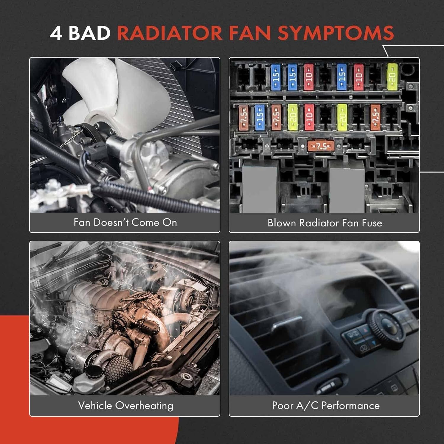 A-Premium Engine Radiator Cooling Fan Assembly Compatible with Select Ford & Lincoln & Mercury Models - Fusion 2010-2012, MKZ 2011-2012, Milan 2010-2011 - Replace# BE5Z8C607A