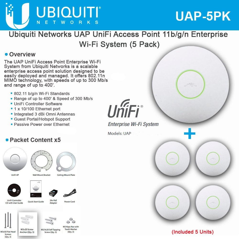 Ubiquiti Networks Uap Unifi Access Point 11b G N Enterprise Wi Fi System 5 Pack Buy Online At Best Price In Uae Amazon Ae