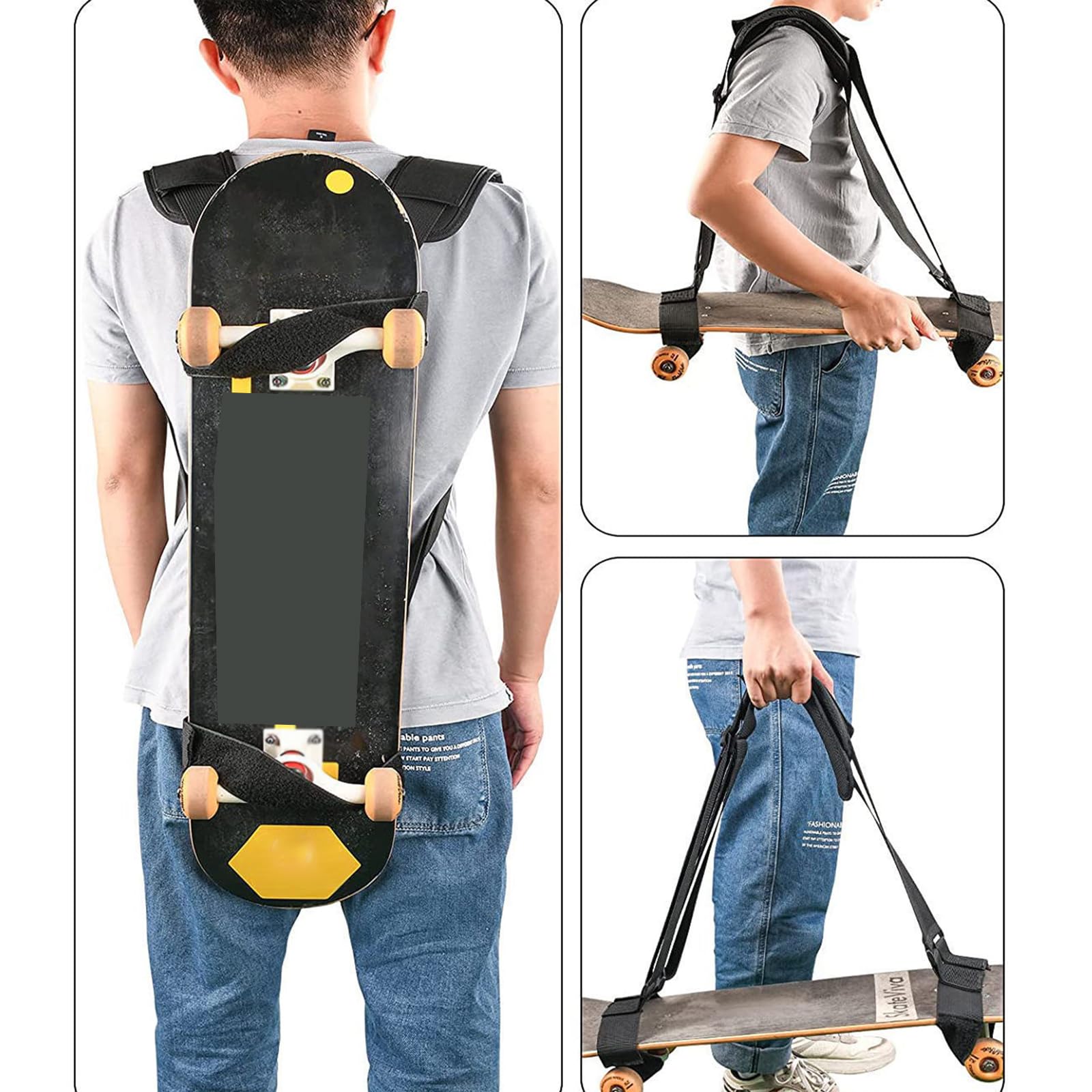 Correa de Transporte Mochila Ajustable para Snowboard Longboard Monopatín Equipo