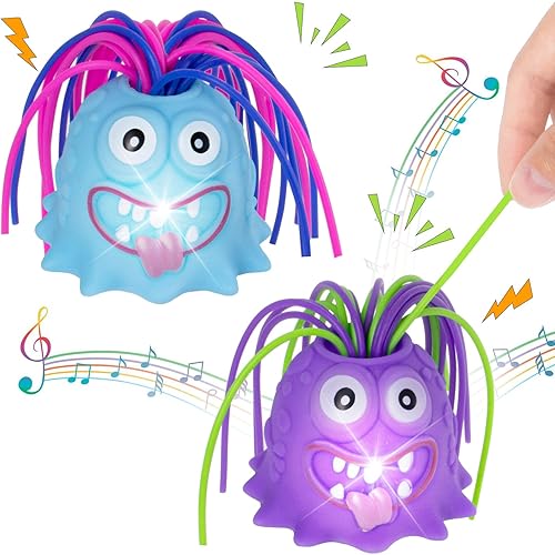 HOMQYTE Juguetes para ansiedad, para aliviar el estrés, jalar del cabello, con luz LED, diferentes gritos, novedosos juguetes de monstruo gritando HOMQYTE Juguetes para ansiedad, para aliviar el estrés, jalar del cabello, con luz LED, diferentes gritos, novedosos juguetes de monstruo gritando