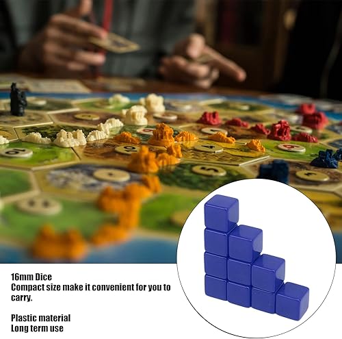 Miniatura 4 de Juego de dados en blanco, 30 piezas de 0.630 in, dados en blanco de seis caras para escribir en cubos (azul)