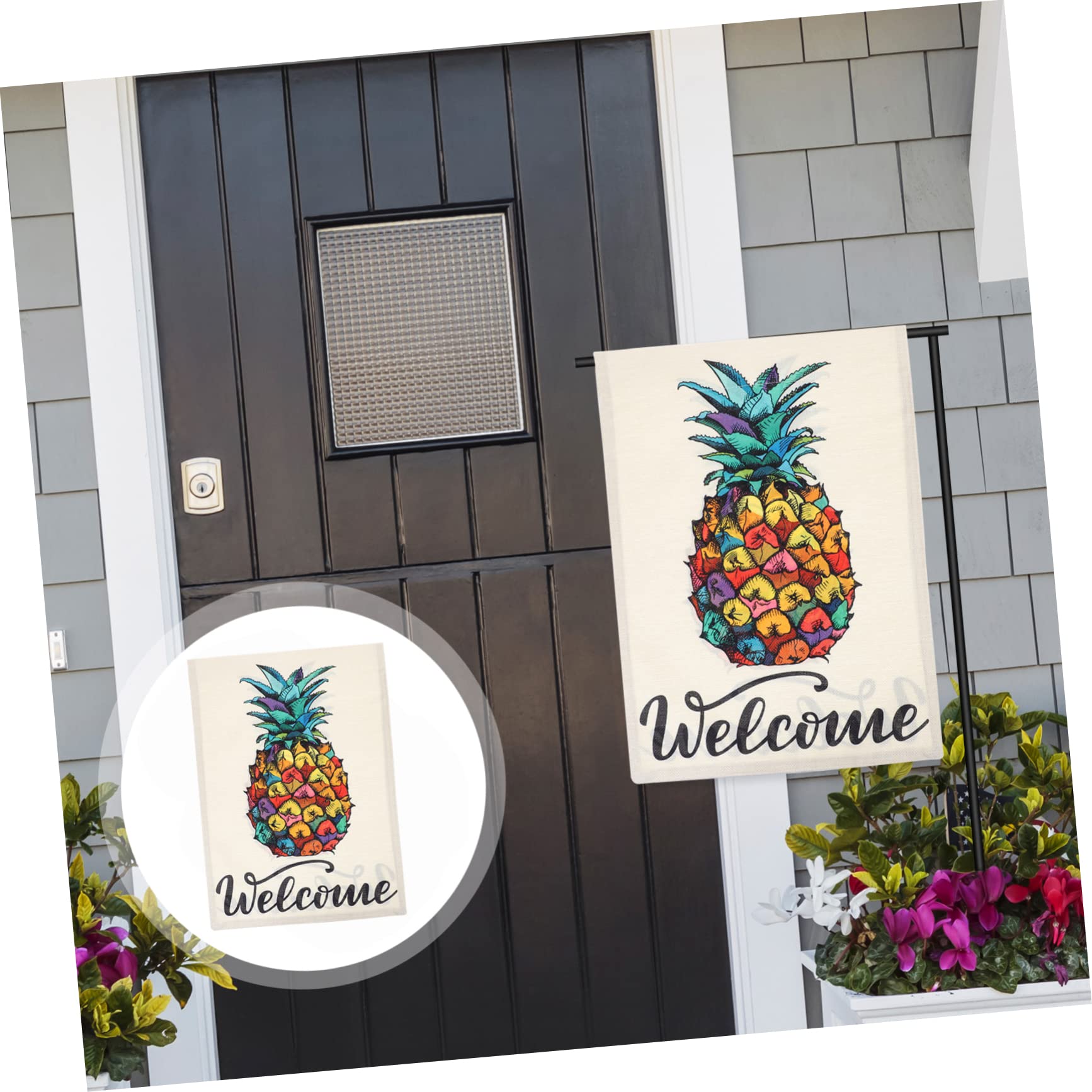 TOYANDONA 5 Stück Doppelseitige Gartenflagge mit Frischem Ananasdesign Hochwertige Leinenflagge für Garten Dekoration Geschenkauswahl zur Einweihung Langlebig und Farbenfroh