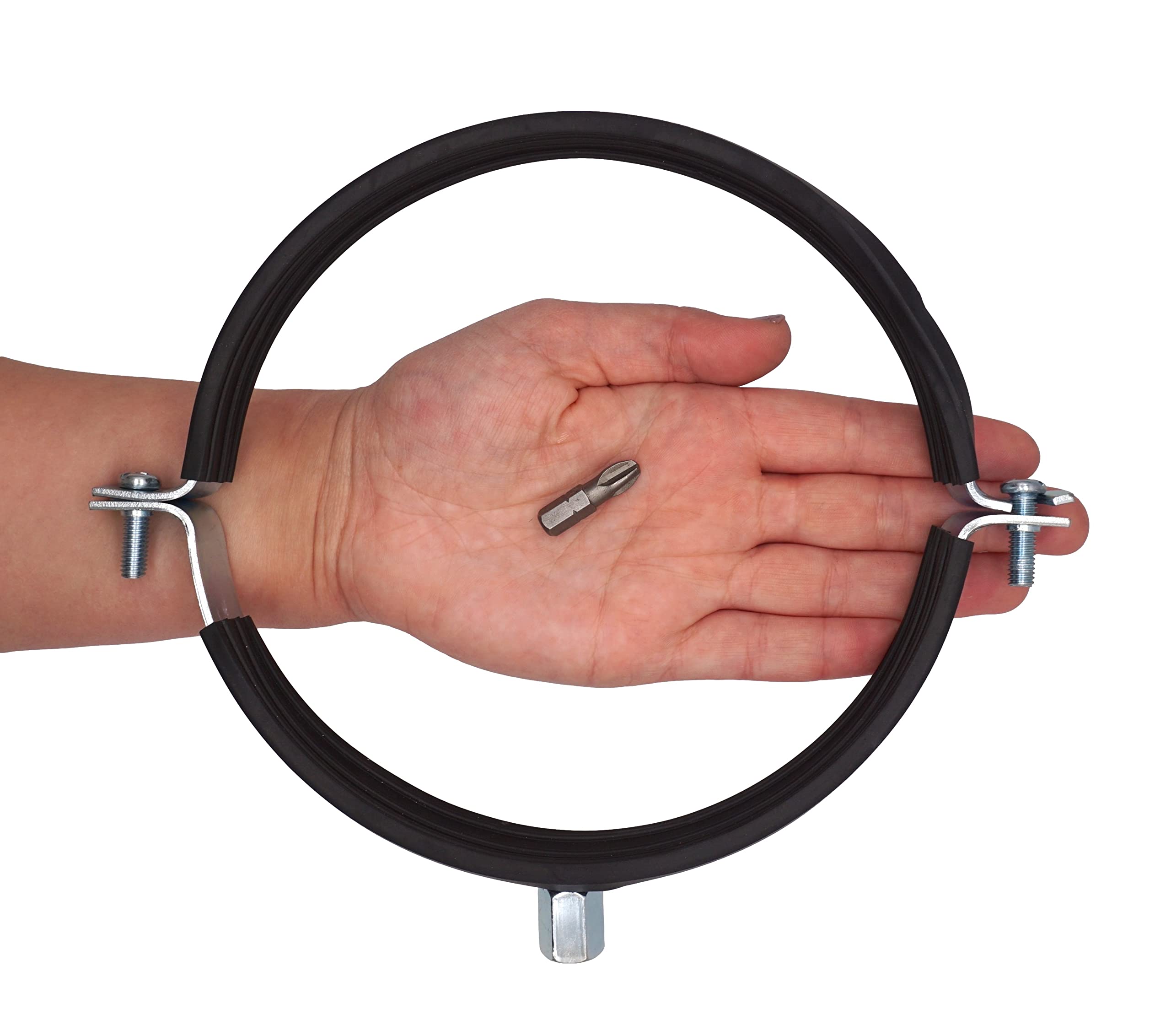 SKIR'CO (2 piezas) Soportes de tubo con revestimiento de goma para tubos de 150 mm, abrazaderas de tubo, soportes de tubería para montaje en pared y techo