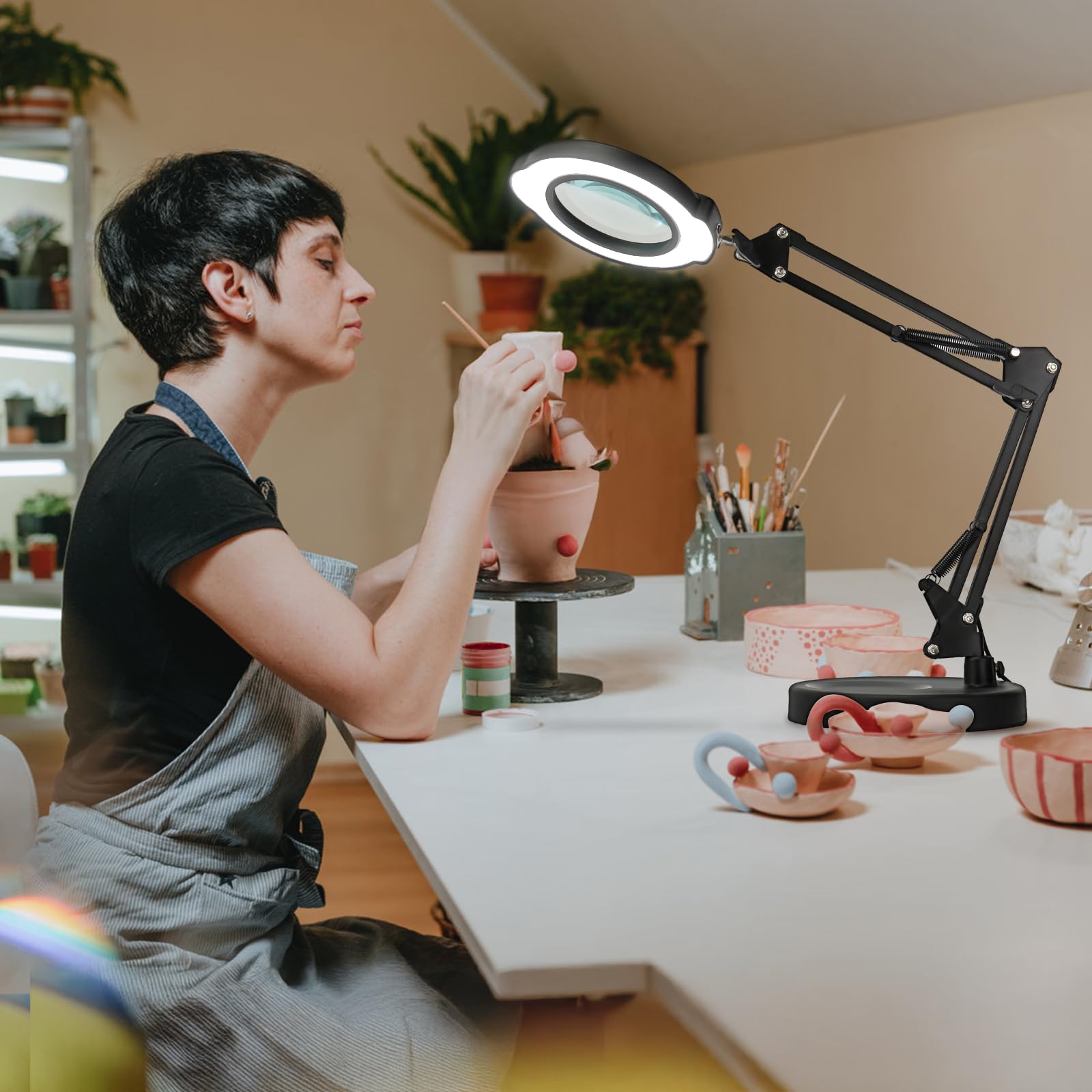 Loeplamp vergrootglas - Loeplamp met LED verlichting - Voor Kinderen/Volwassenen/Senioren/Lezen/Tekenen/Hobby met Tafelklem - Vergrootglas met verlichting Earkings Loeplamp vergrootglas - Loeplamp met LED verlichting - Voor Kinderen/Volwassenen/Senioren/Lezen/Tekenen/Hobby met Tafelklem - Vergrootglas met verlichting Earkings