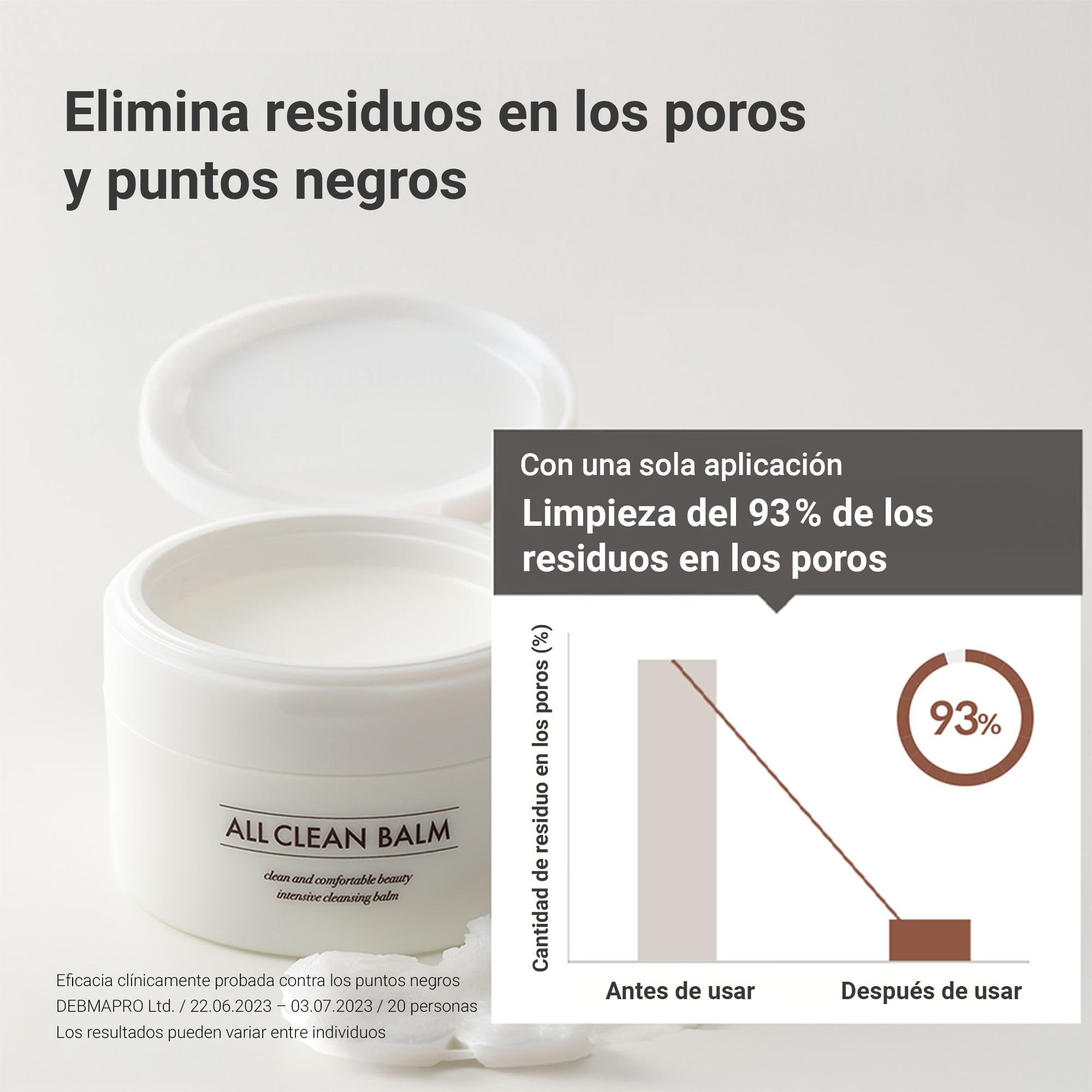 HEIMISH All Clean Balm 4.0fl.oz/120ml - Bálsamo limpiador multiusos | Desmaquillador, lavado facial, cuidado de poros, cuidado de puntos negros, humectante | Aceite aromático natural
