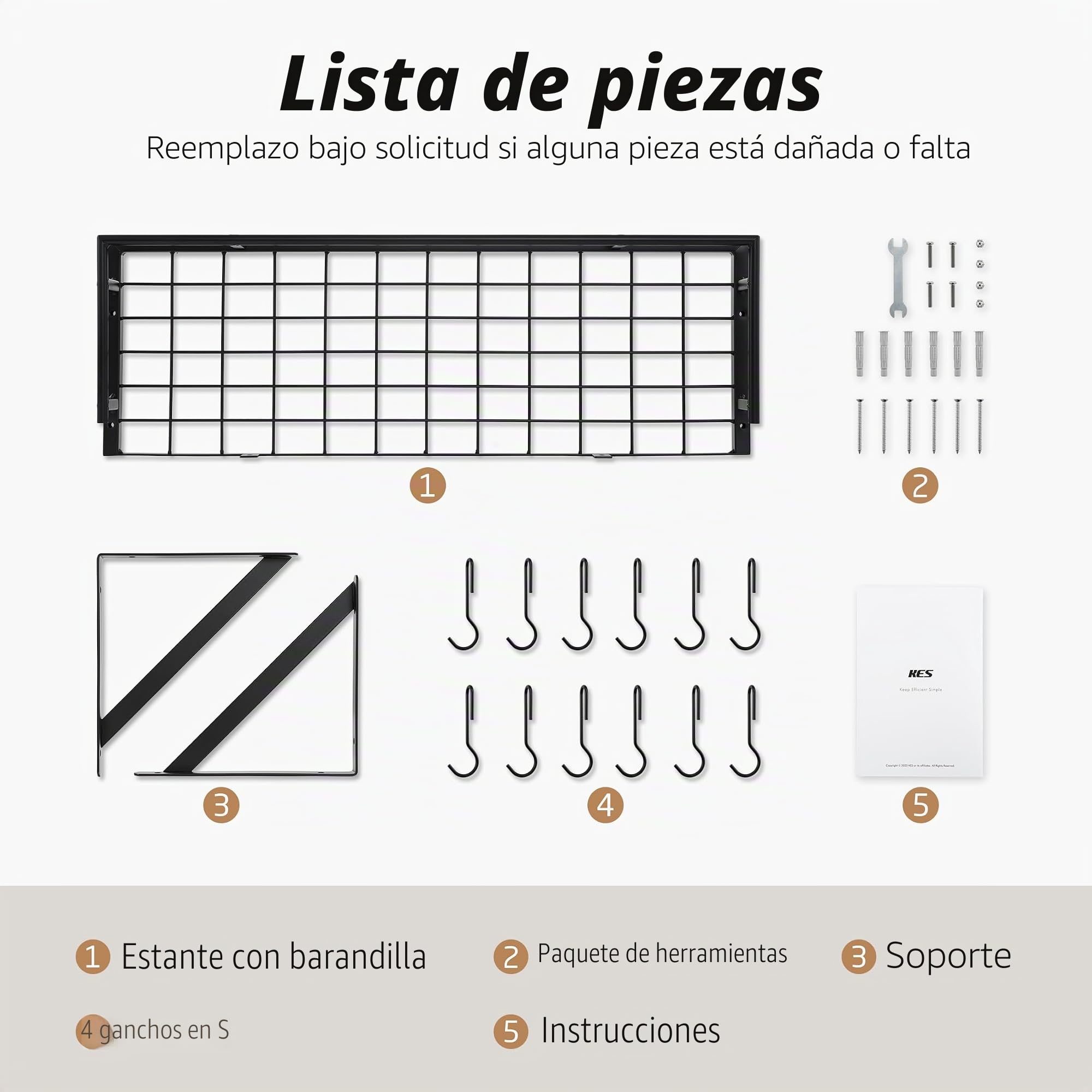 KES Estante de Cocina para Colgar Soporte para Ollas y Sartenes con 12 Ganchos Almacenaje Organizador Negro 75CM, KUR215S75-BK