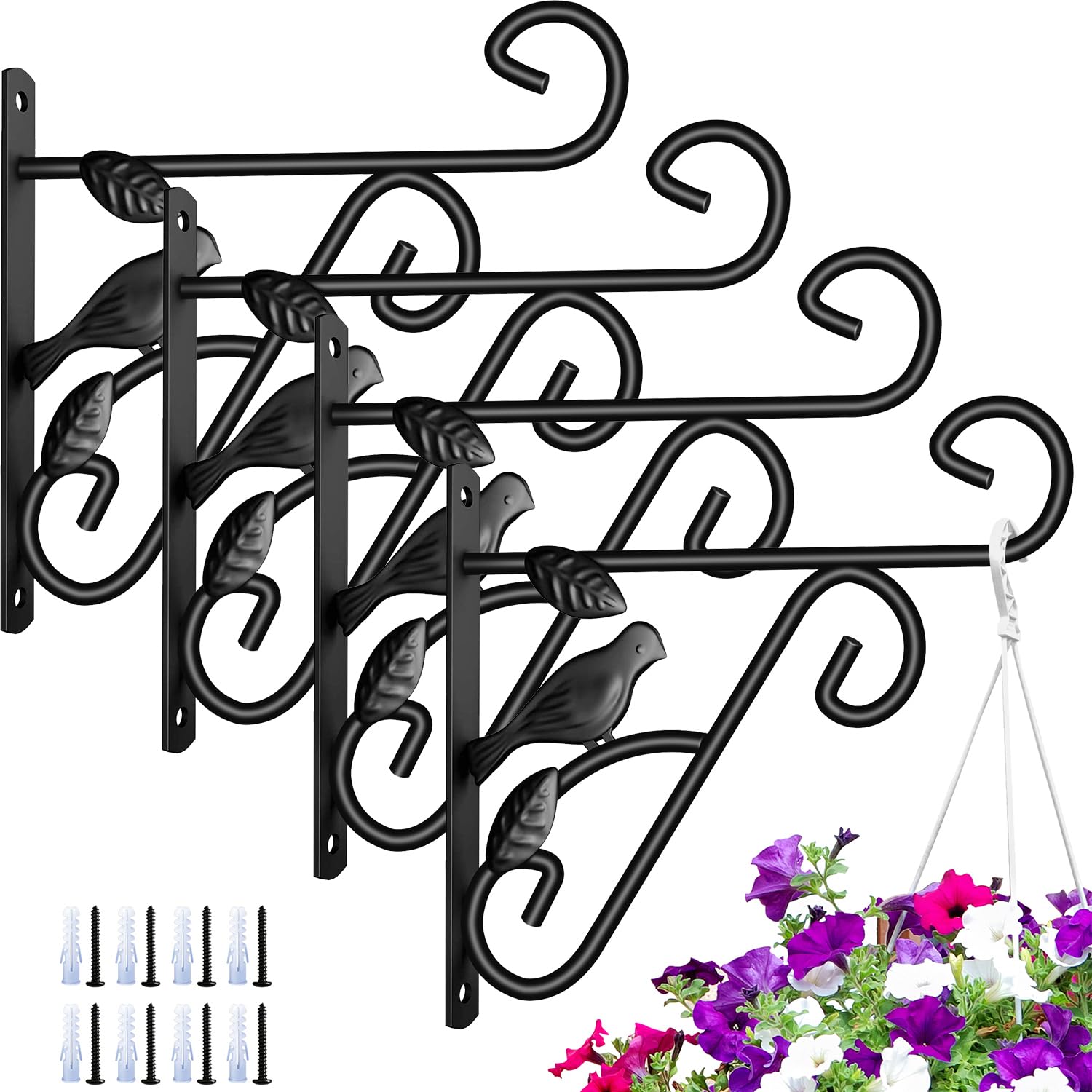 AMAGABELI GARDEN HOME 4 Pack Hanging Plant Brackets
