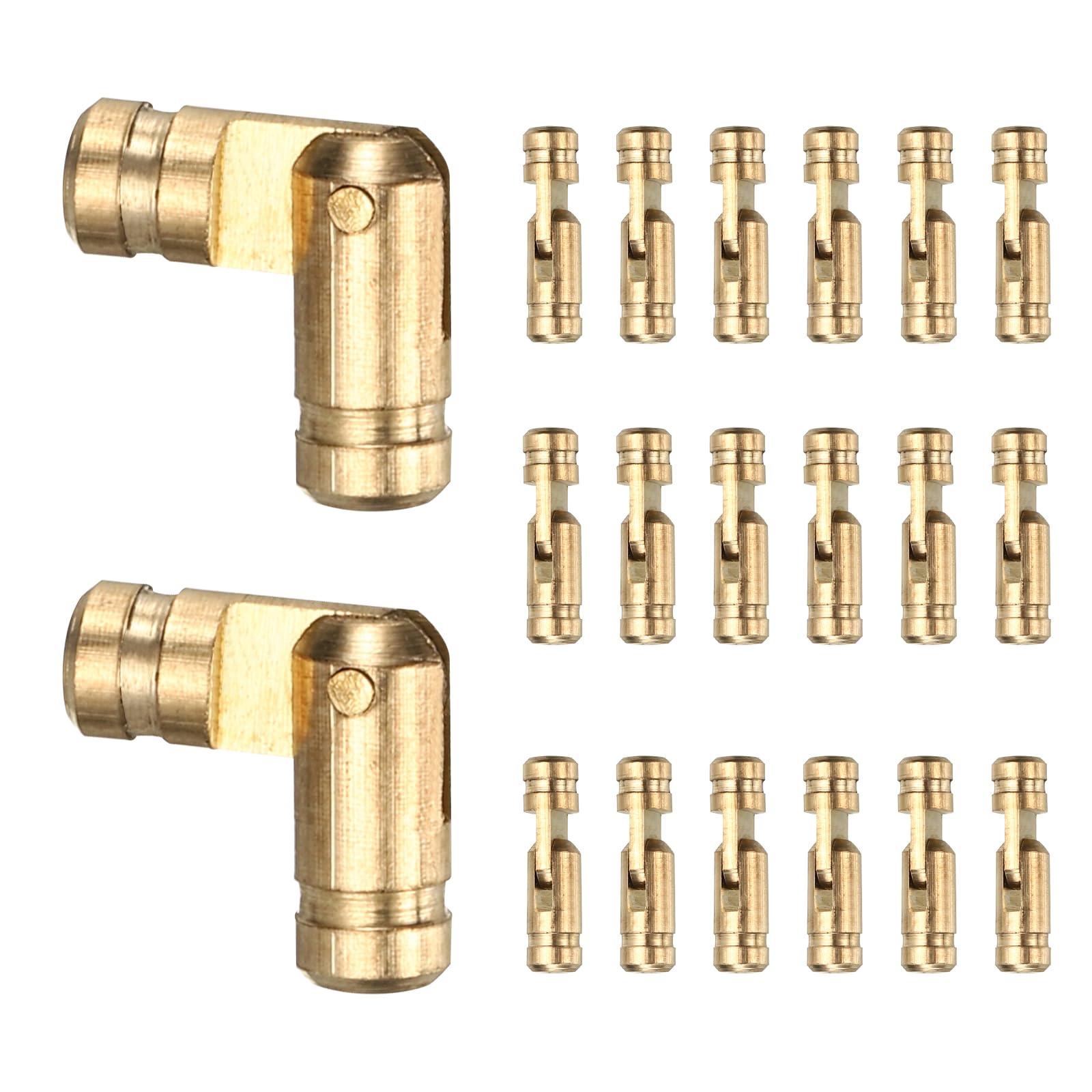 sourcing map 20 Pcs Barrel Hinges, 4 x 15 mm Jewelry Box Hinges Folding Concealed Brass Cylinder Hidden Barrel for Wooden Music Boxes Small Woodworking Projects Cabinet Doors, Yellow