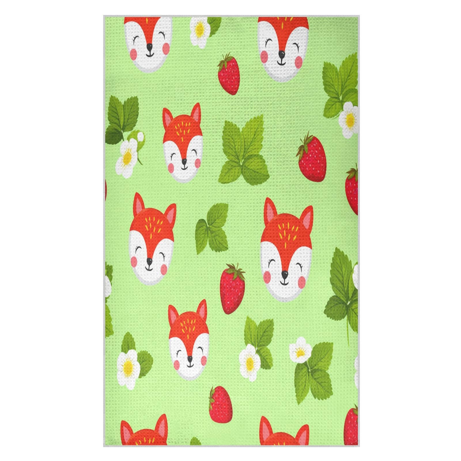 BURSTDDY Cartoon Fox Kitchen Towels,Absorbent Dish Towels 1 Pack