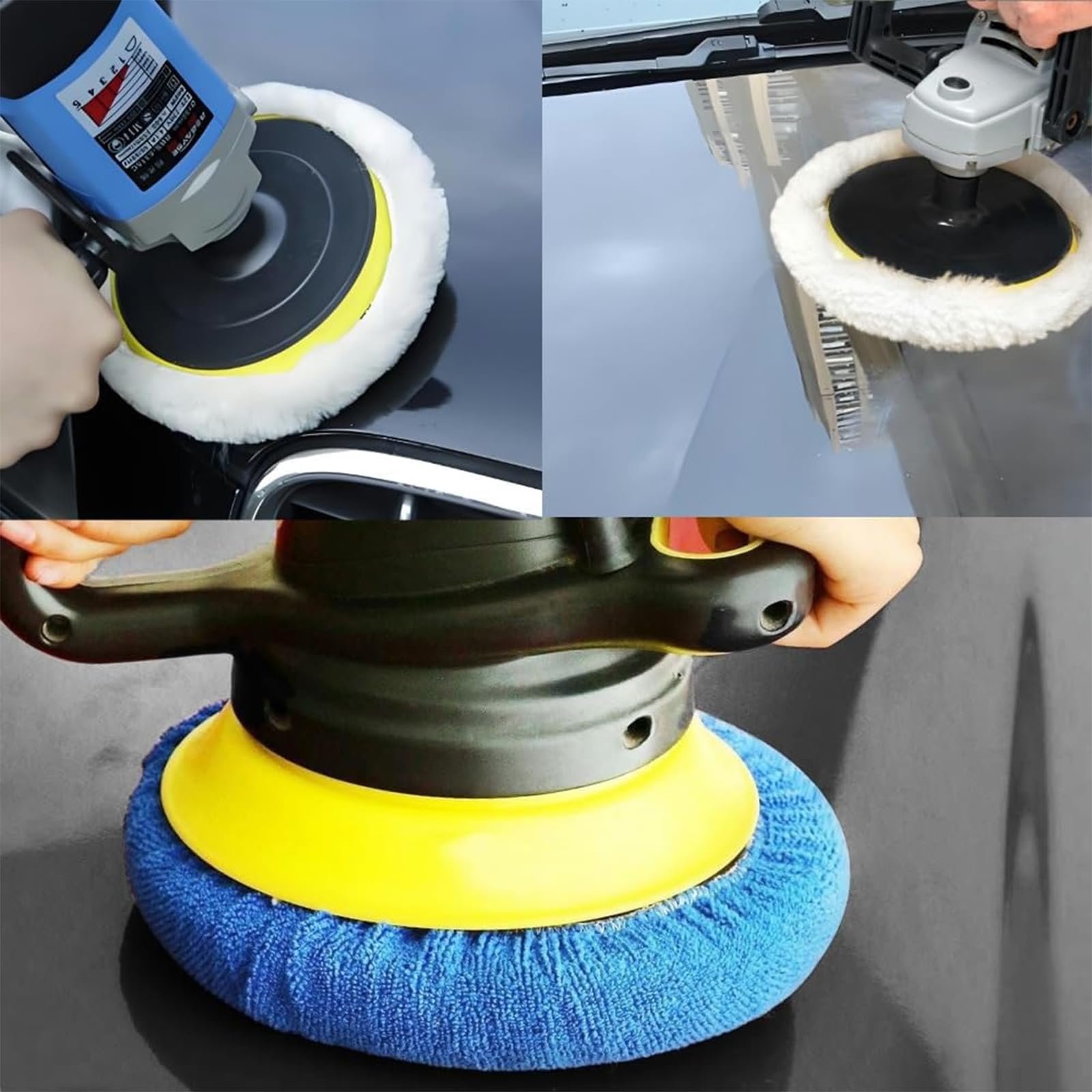 12 Pièces Ensemble Capot Polissage Voiture, Capot Polissage Microfibre Douce, Accessoire Polissage, Utilisé Dans Toutes Sortes de Meubles, Verre, Construction Automobile, Métal, Bois (12)