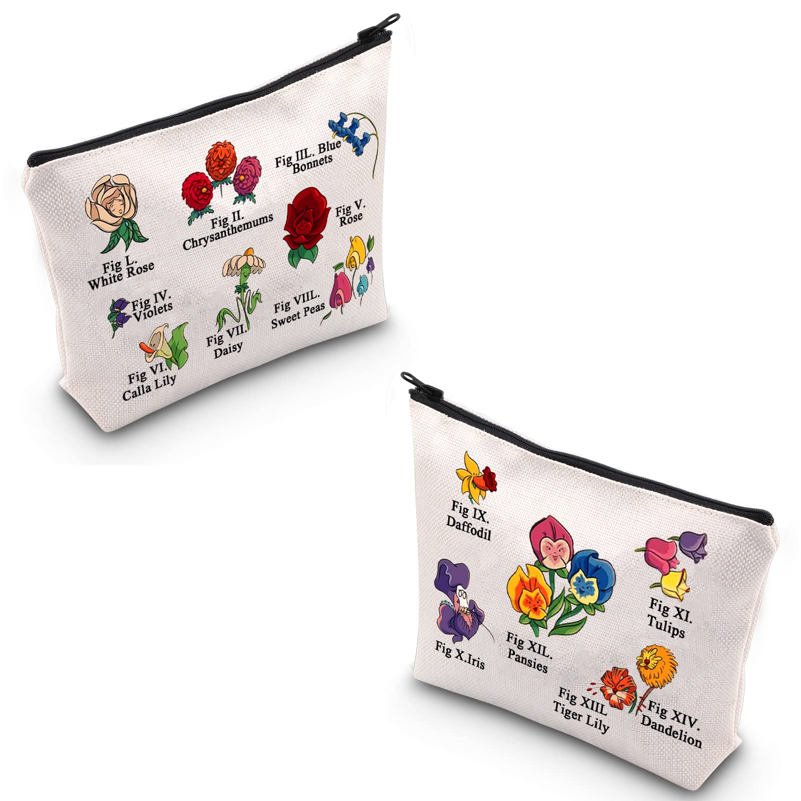 MEIKIUP Alice Fairy Tale Theme Gift Wonderland Flowers Makeup Bag Zipper Pouch Lover Gift