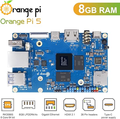 Miniatura 2 de Orange Pi 5 8GB LPDDR44X Rockchip RK3588S 8-Core 64 Bit Computadora de placa única, placa de desarrollo Run Orange PiLinuxUbuntuDebianAndroid OS