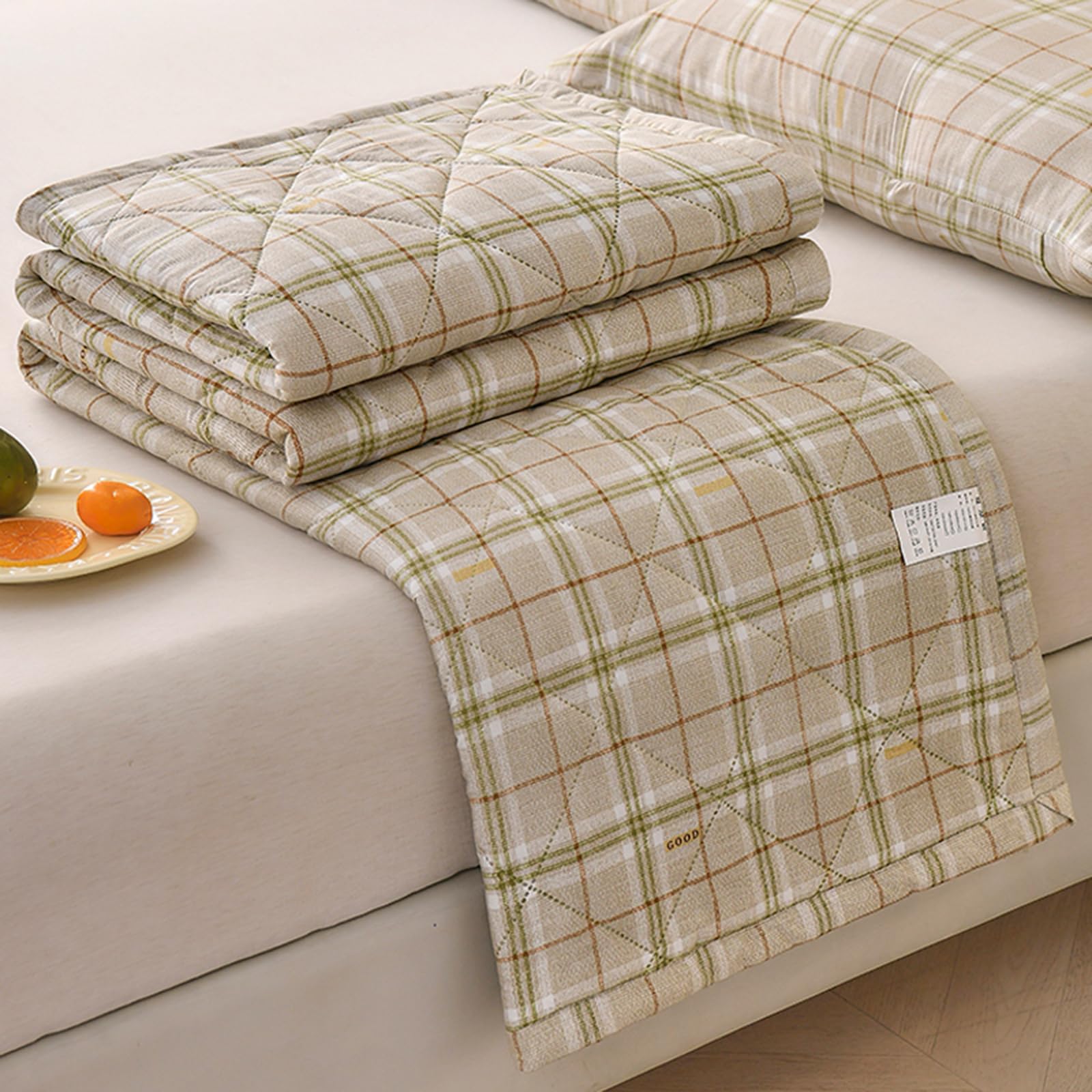 Zcxryfl A Thin Summer Cool Quilt- Cotton Duvet- Patchwork Quilts, Lightweight Breathable, For Sof Throw/Bed Sheet/Cat Dog Blanket, For Hot Nights, Interior Exterior Cotton(Double: 180X200cm,)