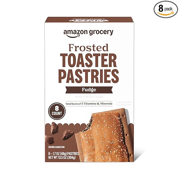 Amazon Grocery, Frosted Toaster Pastries, Fudge, 13.5 ounce, 8 Ct (Previously Amazon Fresh, Packaging May Vary)